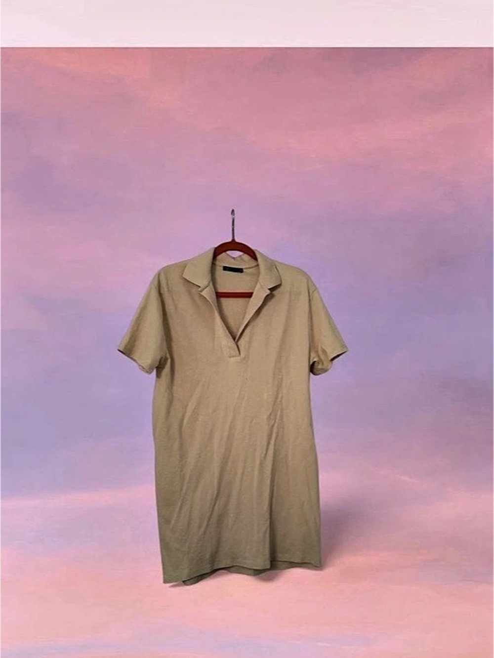 Zara Beige Short Sleeve Mini Dress Like New